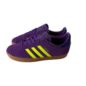 Adidas Gazelle Ortholite Purple Neon Suede Gum Sole Sneakers Womens Size 7 NEW